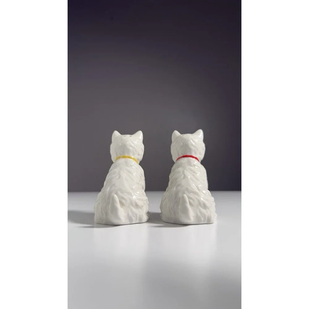 White Western Terrier Westie Salt Pepper Shaker Set